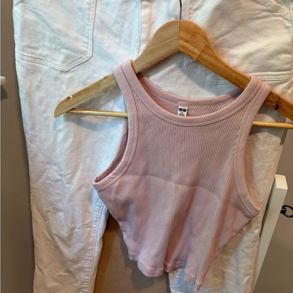 Paige White Jeans & Pink Crop Top Bundle Size 29/M